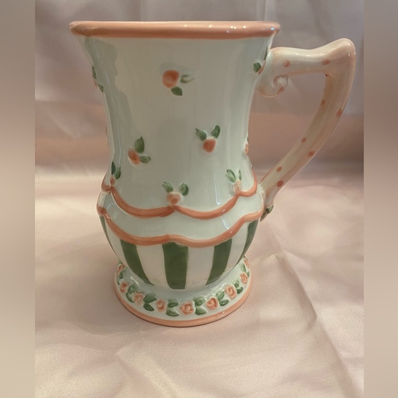 NWOT VTG  4 Gift Craft Mugs In Pink, Cream Green by Karla Dornacher Shabby Chic - Picture 6 of 12